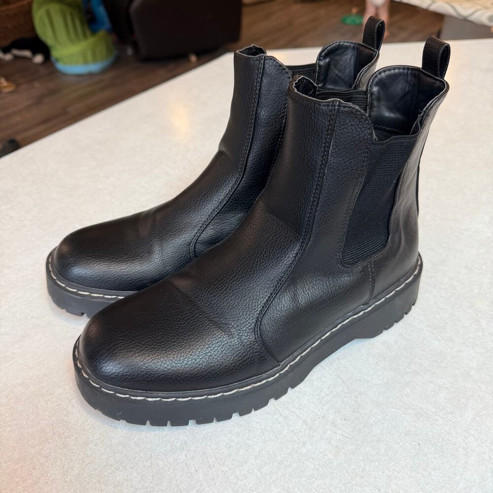 Sincerely Jules Hippie Combat Chelsea Black Leather Boots size 10